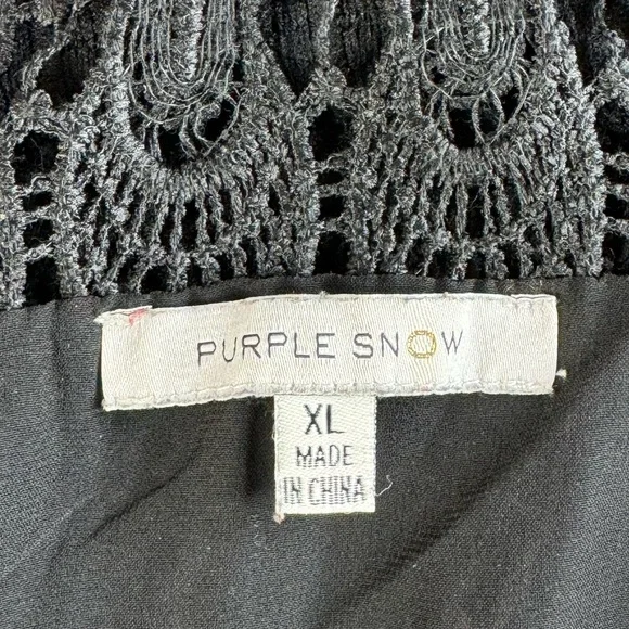 Purple Snow Black Lace Sheer Halter Top - XL - Picture 9 of 11